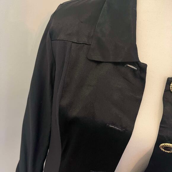 Vintage 80's Black Long Sleeve Blazer Expo Petite Size 8P Small - Picture 2 of 3
